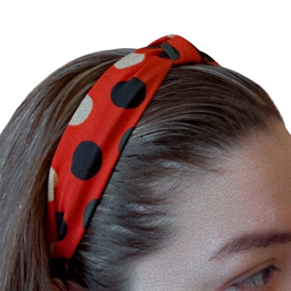 Red Polka Dot‎ Knot Turban Headband Hair Accessory Women's Fashion